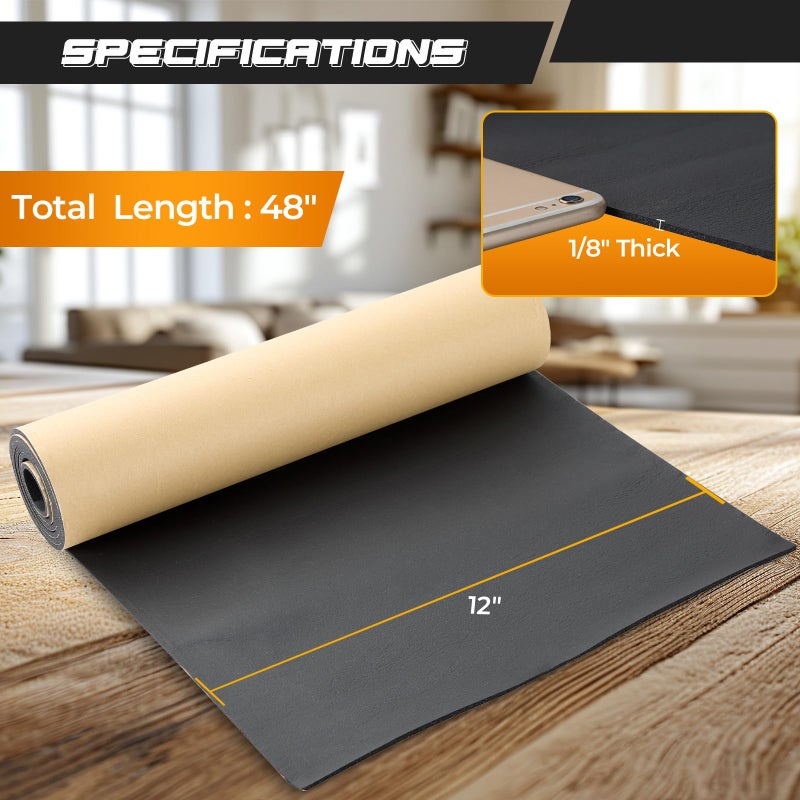 NATGAI Sponge Neoprene with Adhesive Foam Rubber Sheet 1/8â€ Thick X 12â€ Wide X 48â€ Long, Cut to Multiple Dimensions and Lengths - DIY, Gaskets, Cosplay, Costume, Crafts - Image 2